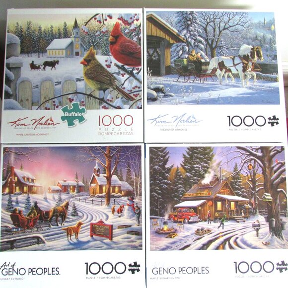 Buffalo Games Puzzles - Set of 4 Winter themed, 1000 pieces - Picture 1 of 16